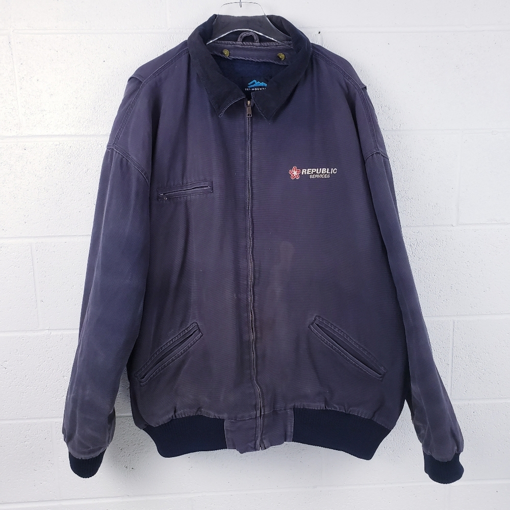 Tri-Mountain 4700 Sequoia Blue Canvas Flannel Lined Work Chore Coat Size 3XLT‎